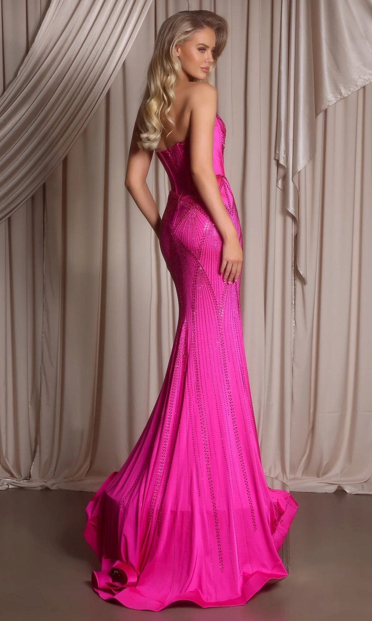 Portia and Scarlett PS26013 - Beaded Strapless Sheath Long Dress
