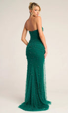 Portia and Scarlett PS26022 - Pearl Beaded Keyhole Ruched Dress