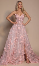 Portia and Scarlett PS26027 - 3D Floral A-Line Prom Dress