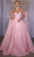Portia and Scarlett PS26030 - Off Shoulder Beaded Mesh Ballgown - Silhouette Dresses