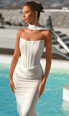 Portia and Scarlett PS26032 - Strapless Paneled Sheath Prom Dress