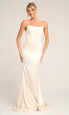 Portia and Scarlett PS26032 - Strapless Paneled Sheath Prom Dress