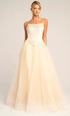 Portia and Scarlett PS26034 - Pearl Embellished Corset Tulle Gown