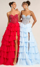 Portia and Scarlett PS26037 - Embellished Corset Ruffle Prom Dress