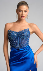 Portia and Scarlett PS26041 - Jeweled Corset Scoop Prom Dress