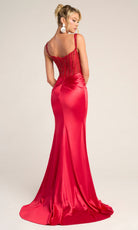 Portia and Scarlett PS26046 - Spaghetti Strap Beaded Corset Dress