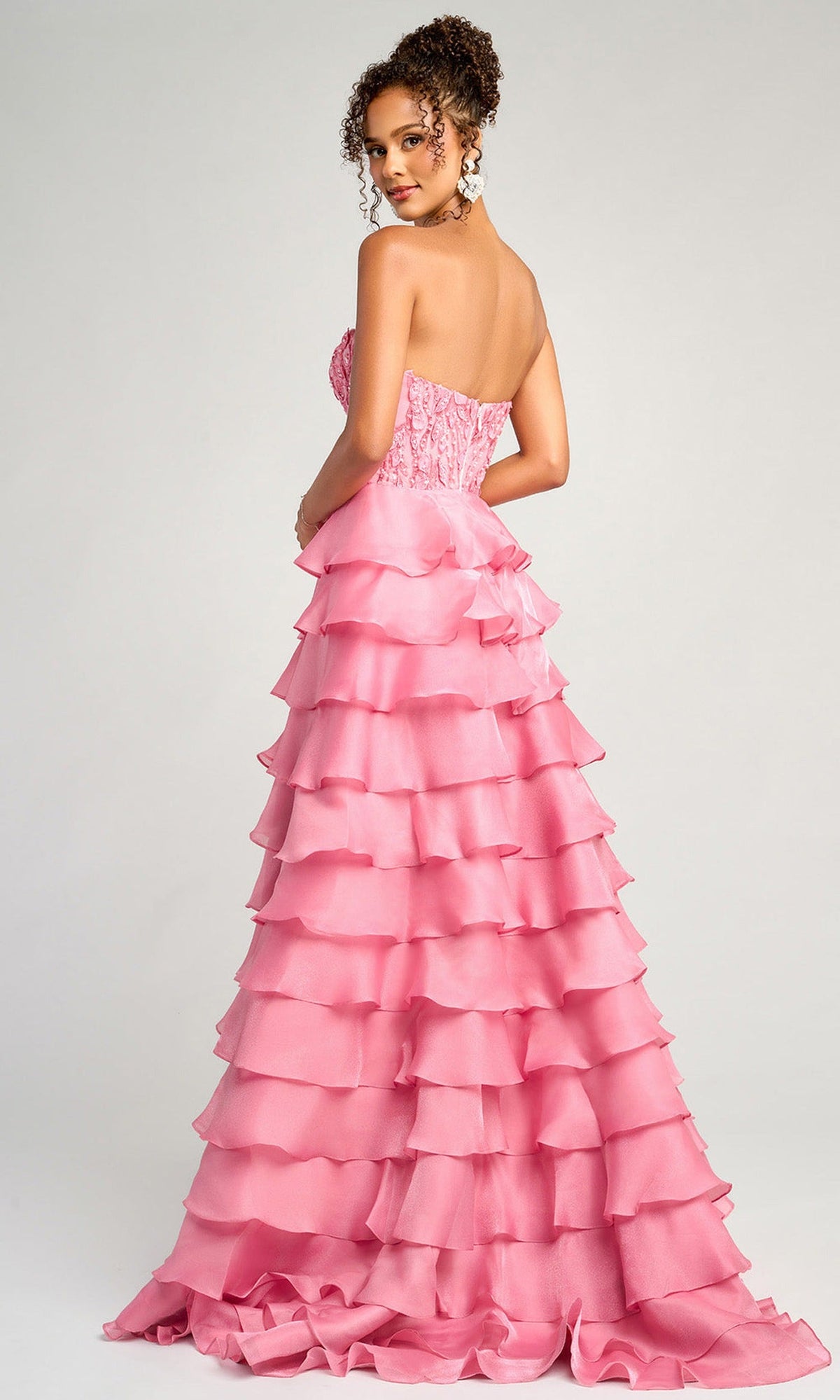 Portia and Scarlett PS26048 - Tiered Ruffle Sweetheart Gown With Slit