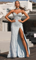 Portia and Scarlett PS26052 - Scoop Back Floral Embellished Prom Dress