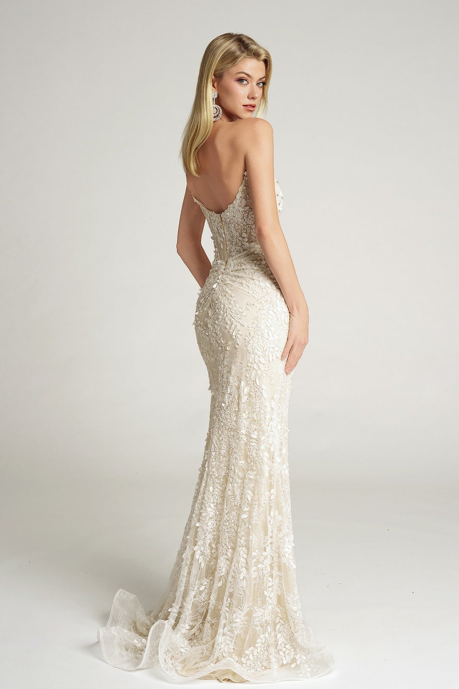 Portia and Scarlett PS26052 - Scoop Back Floral Embellished Prom Dress
