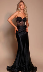 Portia and Scarlett PS26056 - Draped Beaded Corset Gown