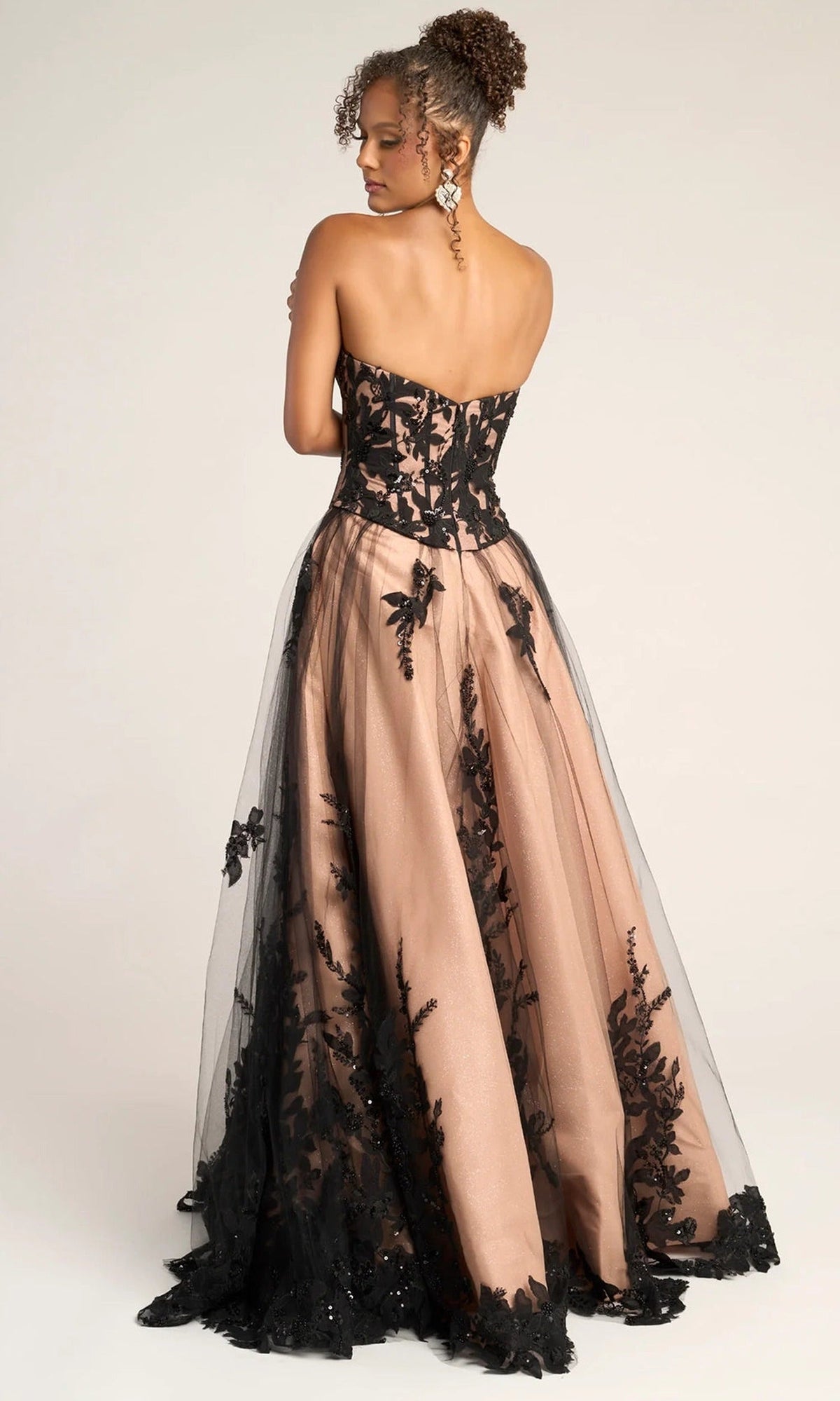 Portia and Scarlett PS26061 - Floral Lace Corset A-Line Prom Dress
