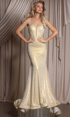 Portia and Scarlett PS26071 - Plunging Sweetheart Beaded Accent Gown