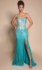 Portia and Scarlett PS26072 Geometric Beaded Dress