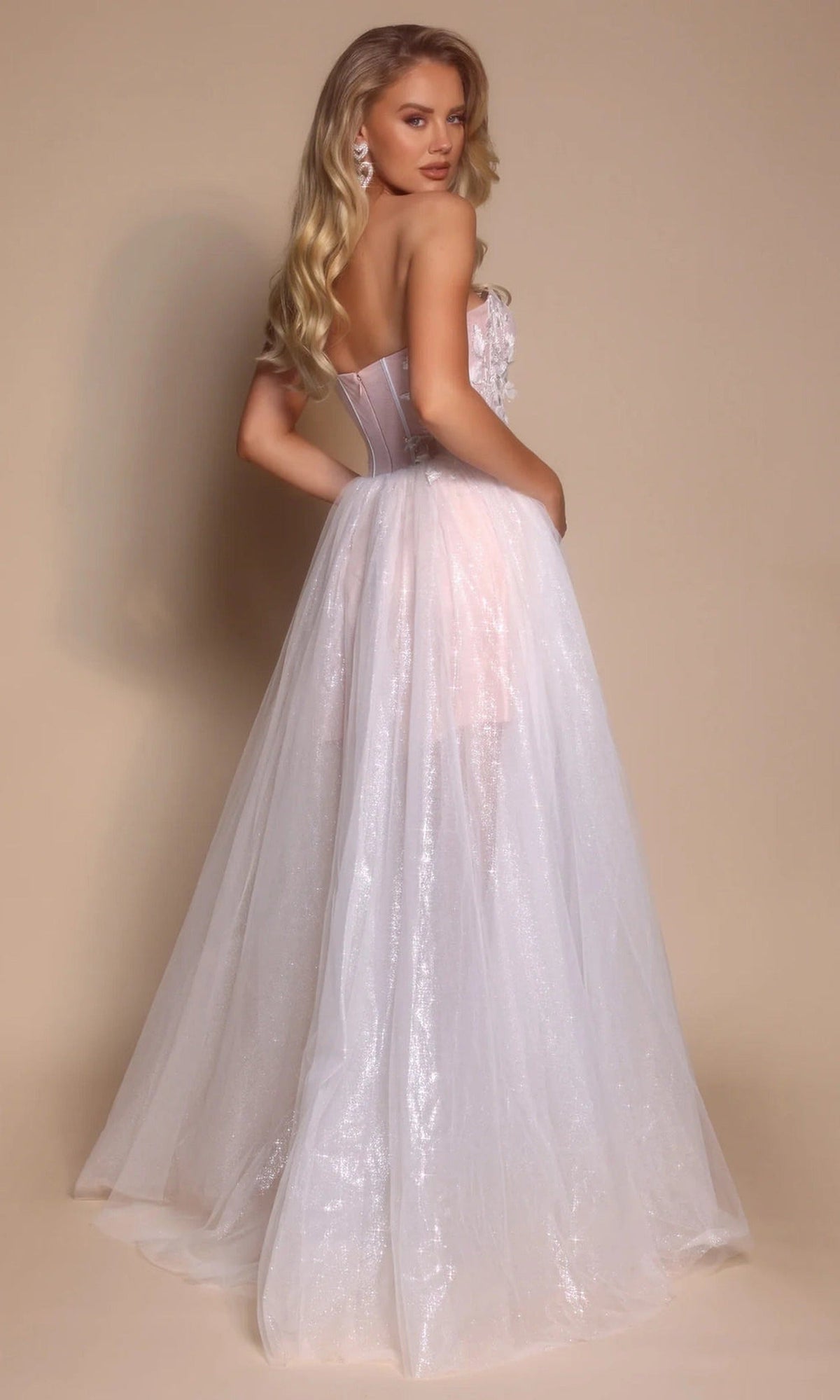 Portia and Scarlett PS26078 - Corset A-Line Dress With Embroidery