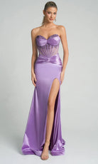 Portia and Scarlett PS26085 - Pleated Waist Illusion Corset Dress