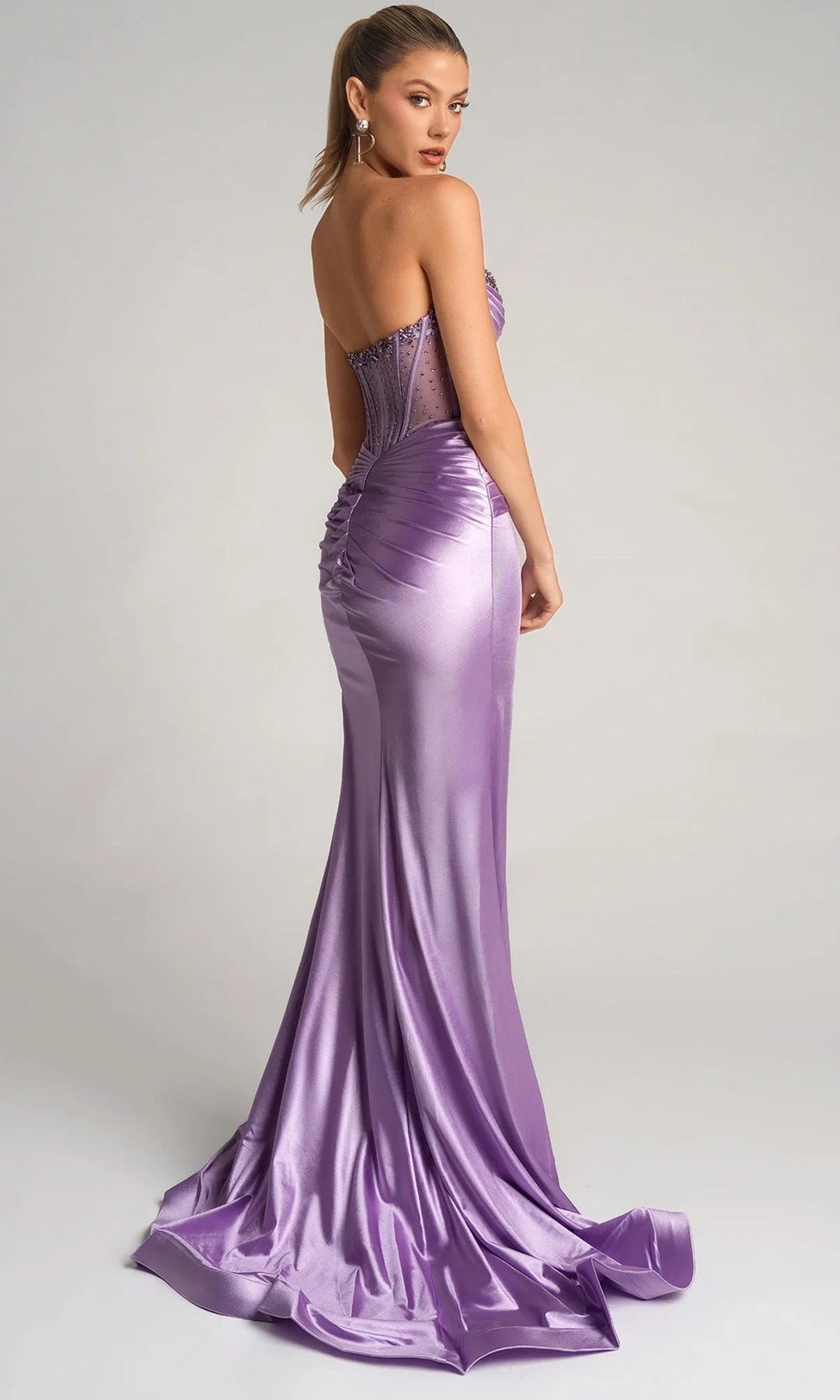 Portia and Scarlett PS26085 - Pleated Waist Illusion Corset Dress