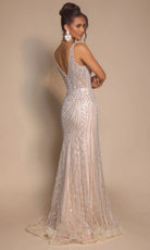 Portia and Scarlett PS26089 - Glimmer Plunging V-Neck Prom Gown