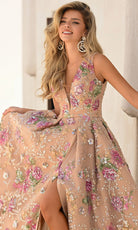 Portia and Scarlett PS26091 V-Neckline Floral Dress