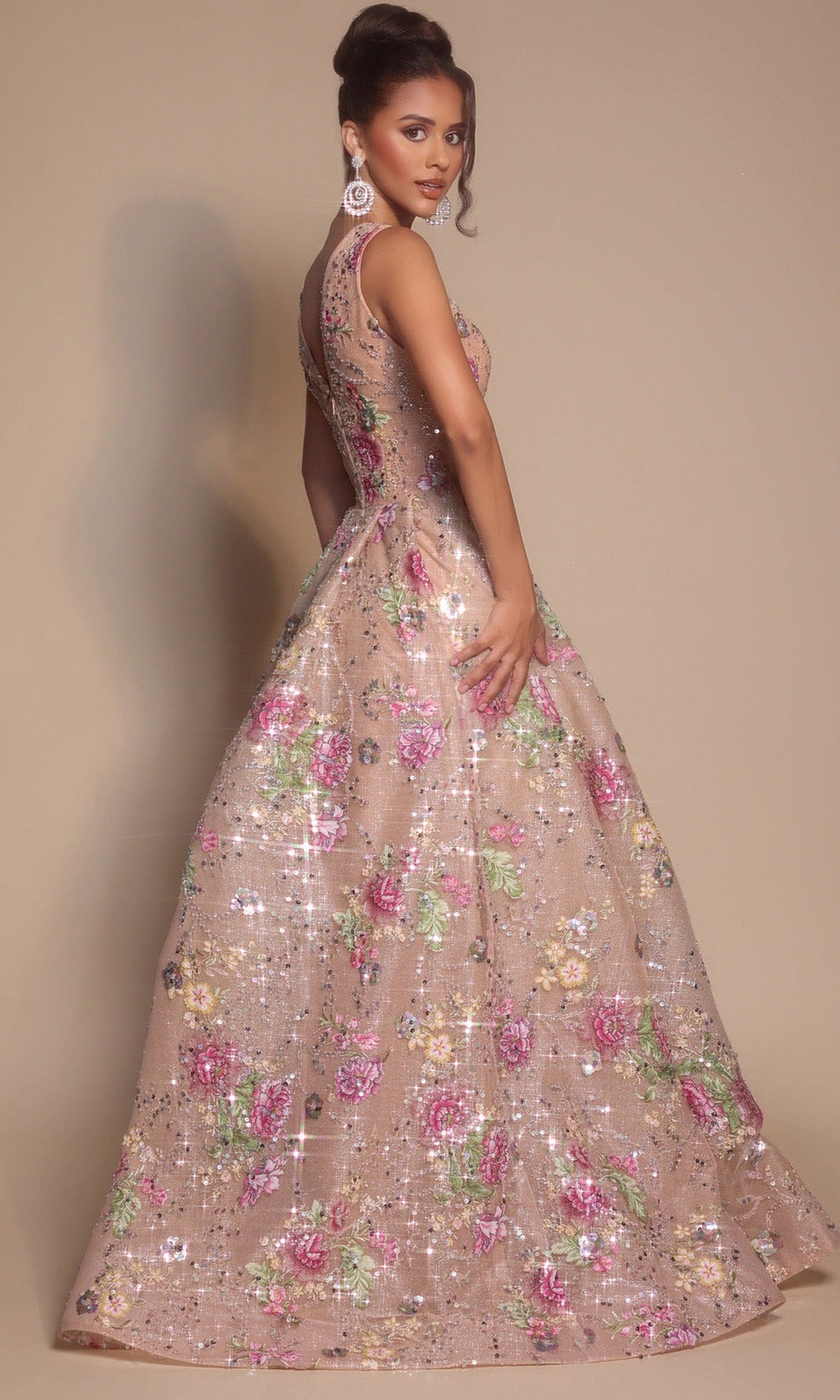 Portia and Scarlett PS26091 V-Neckline Floral Dress