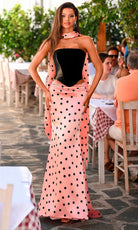 Portia and Scarlett PS26118 - Strapless Polka Dot Sheath Prom Dress
