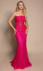 Portia and Scarlett PS26130 - Strapless Geometric Beaded Gown