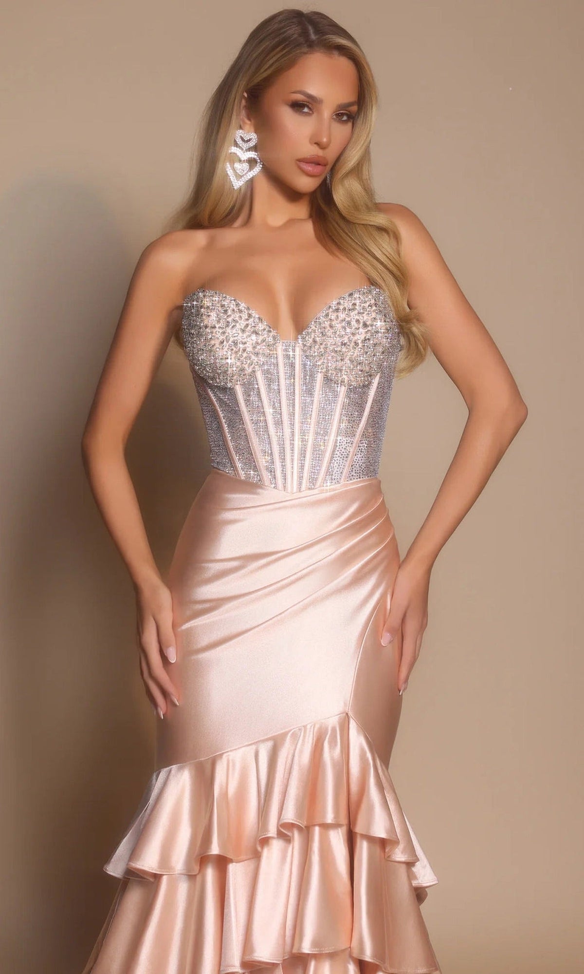 Portia and Scarlett PS26141 Tiered Trumpet Dress