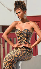 Portia and Scarlett PS26144 - Shimmer Animal Print Sweetheart Gown