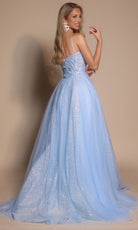 Portia and Scarlett PS26146 - Floral Applique Spaghetti Strap Gown