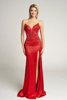 Portia and Scarlett PS26147 - Long Sheer Sides Plunging V-Neck Gown