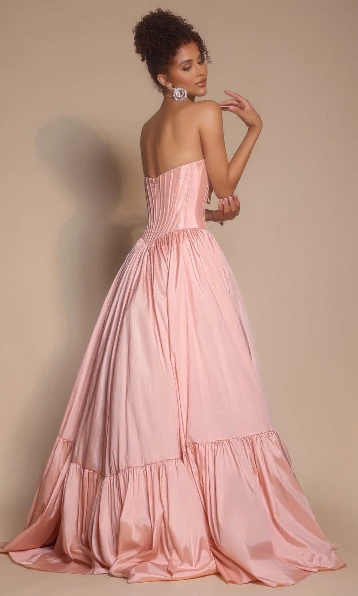 Portia and Scarlett PS26148 - Tiered Hem Scoop Neck Ballgown
