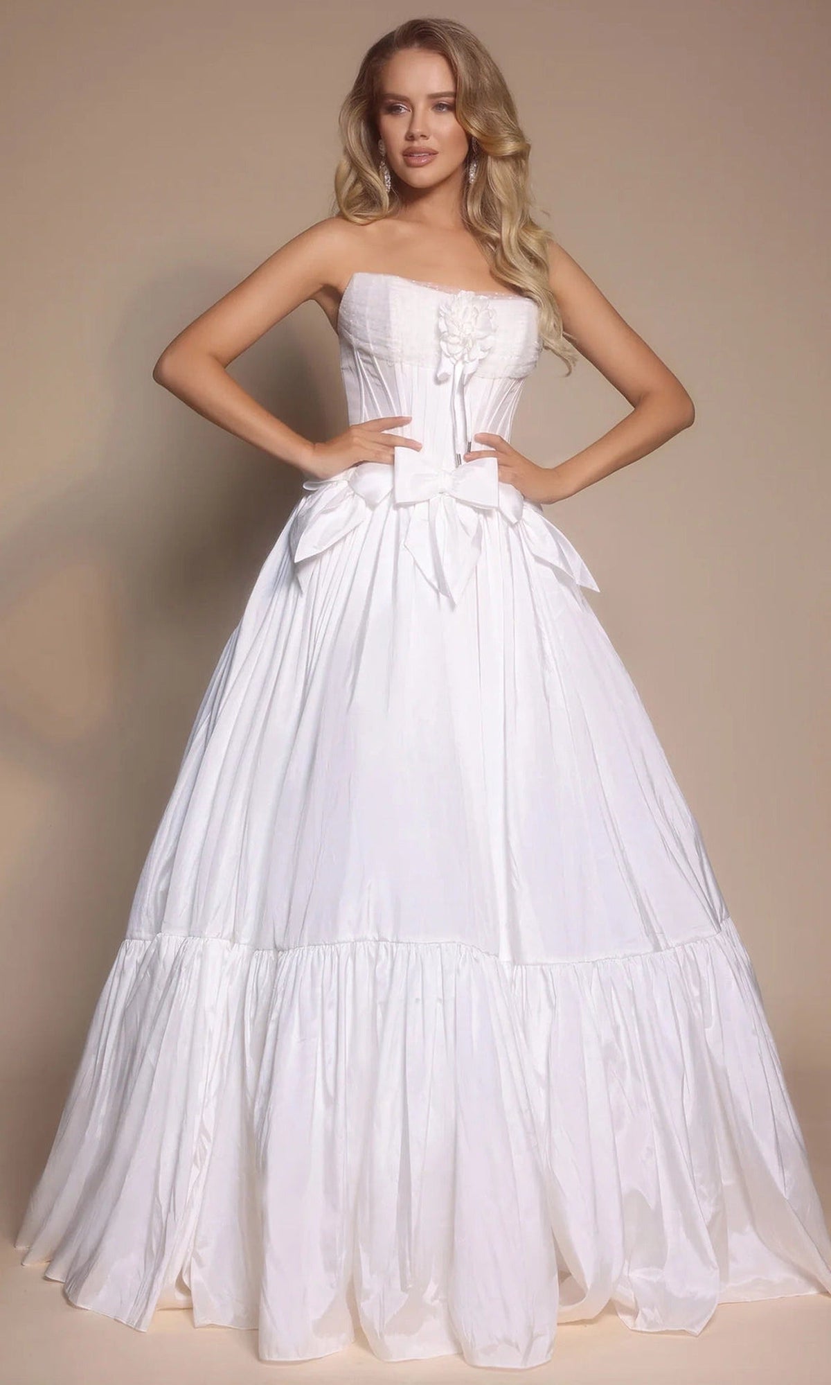 Portia and Scarlett PS26148 - Tiered Hem Scoop Neck Ballgown