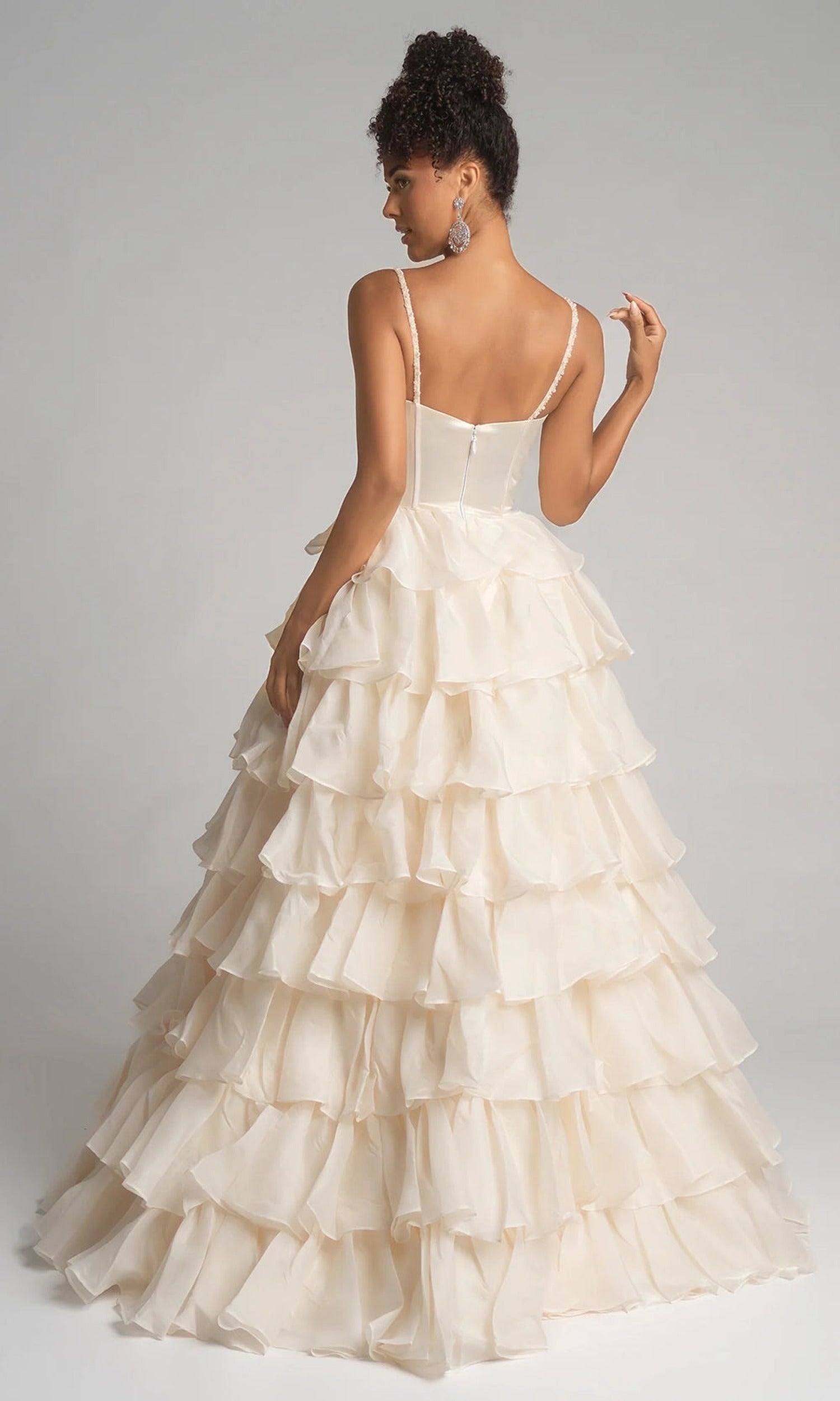 Portia and Scarlett PS26155 - Sleeveless Ruffle Gown With Corset Waist