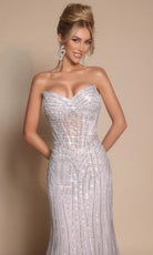 Portia and Scarlett PS26156 - Beaded Detail Sheer Corset Prom Gown