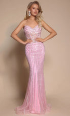 Portia and Scarlett PS26156 - Beaded Detail Sheer Corset Prom Gown