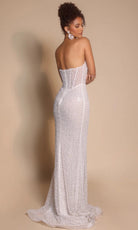 Portia and Scarlett PS26173 - Pearl Embellished Scoop Neck Gown
