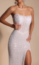 Portia and Scarlett PS26173 - Pearl Embellished Scoop Neck Gown