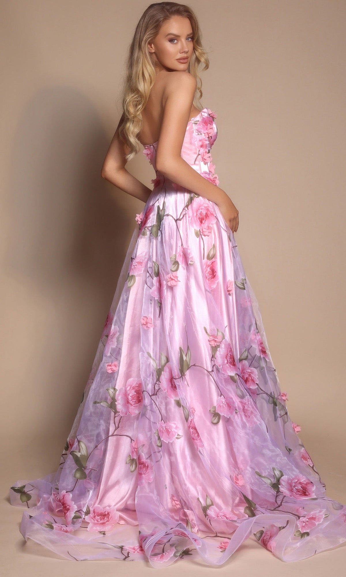 Portia and Scarlett PS26180 - Floral Bodice A-Line Prom Gown