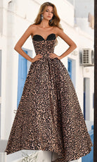 Portia and Scarlett PS26188 - Leopard Print Beaded Bust Ballgown