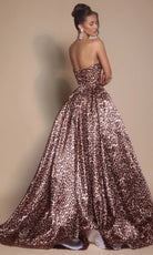 Portia and Scarlett PS26188 - Leopard Print Beaded Bust Ballgown