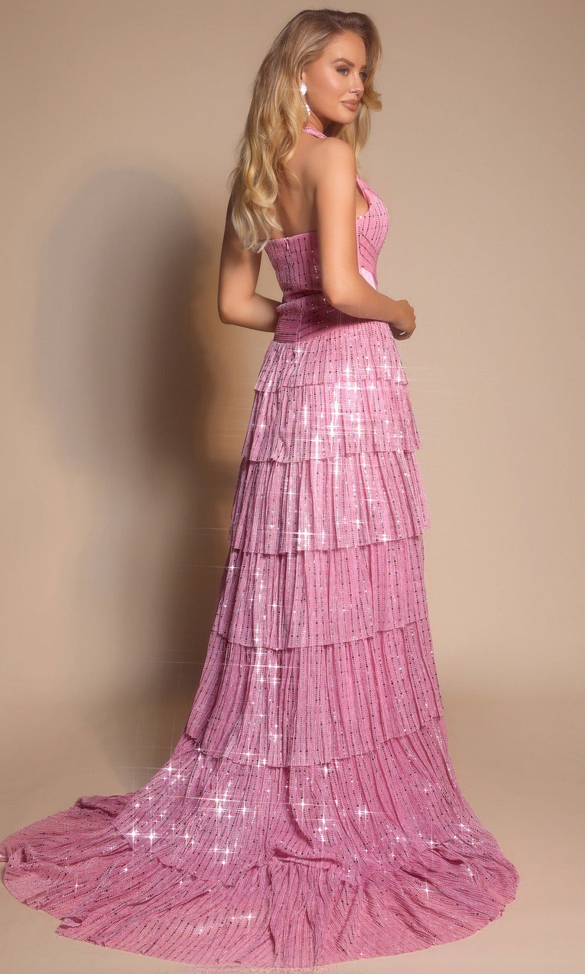 Portia and Scarlett PS26198 Halter Tiered Dress