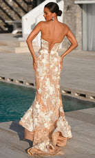 Portia and Scarlett PS26248 - Floral Bodice Plunge Sweetheart Dress