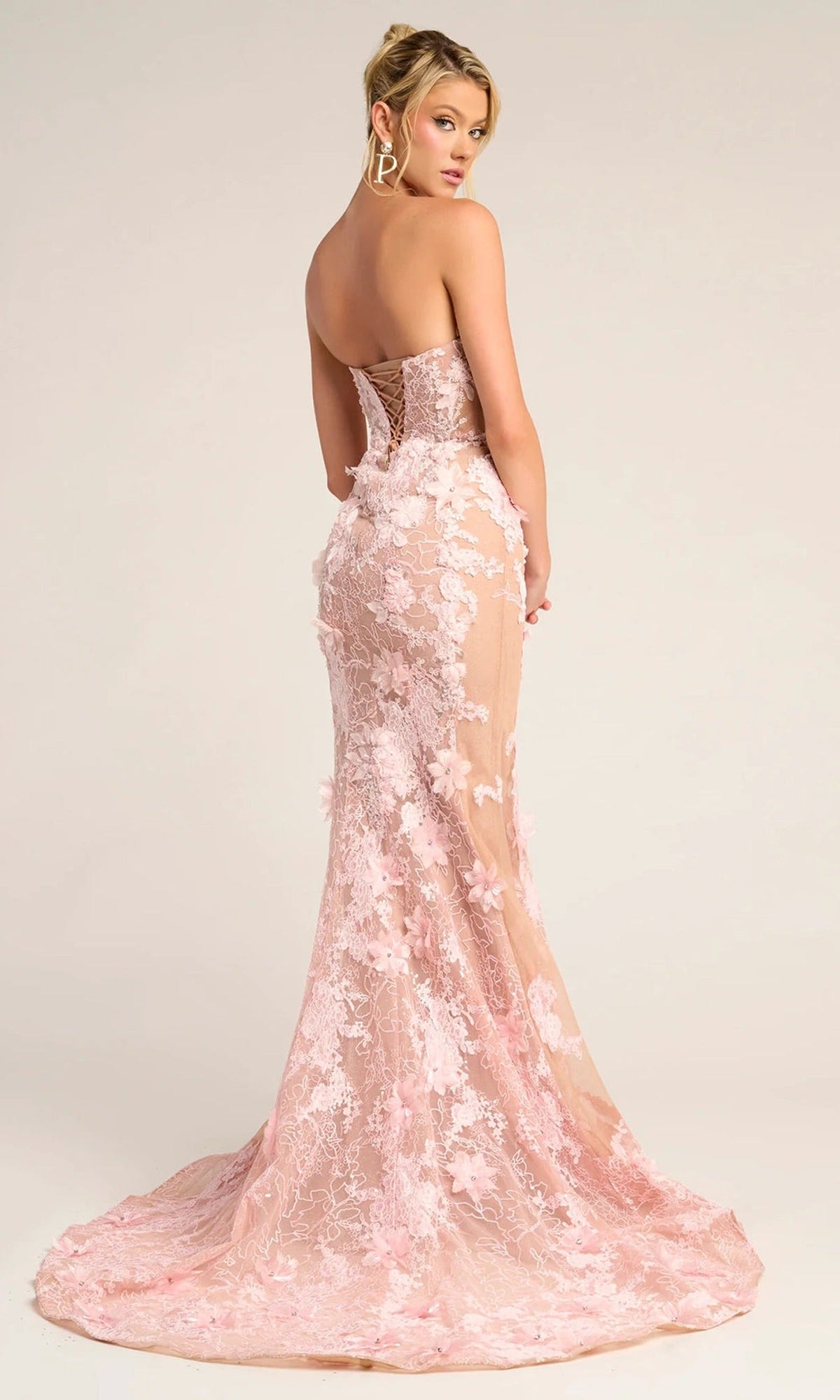 Portia and Scarlett PS26248 - Floral Bodice Plunge Sweetheart Dress