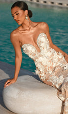 Portia and Scarlett PS26248 - Floral Bodice Plunge Sweetheart Dress - Silhouette Dresses