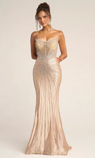 Portia and Scarlett PS26250 - Scoop Neckline Illusion Beaded Gown