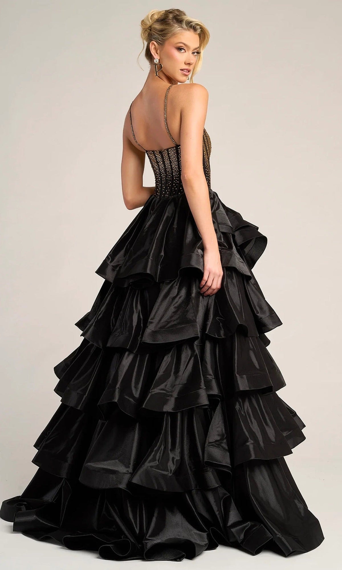 Portia and Scarlett PS26253 Ruffle High Slit Ball Gown