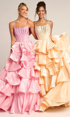 Portia and Scarlett PS26253 Ruffle High Slit Ball Gown - Silhouette Dresses