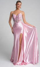 Portia and Scarlett PS26270 - Sheath Floral Embellished Corset Gown