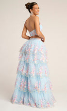 Portia and Scarlett PS26272 - Two-Piece Ruffle Floral Gown