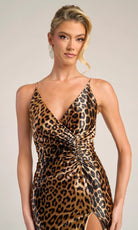 Portia and Scarlett PS26276 - Ruched Leopard Print Prom Gown