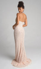 Portia and Scarlett PS26277 - Pearl Beadwork Straight Neckline Dress - Silhouette Dresses